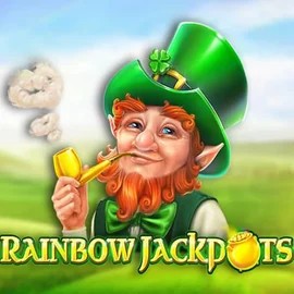 Rainbow Jackpots online game logo by Red Tiger Gaming on shufflekaszino.net