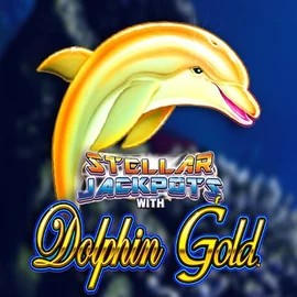 Dolphin Gold with Stellar Jackpots slot visual from Lightning Box Game available on shufflekaszino.net