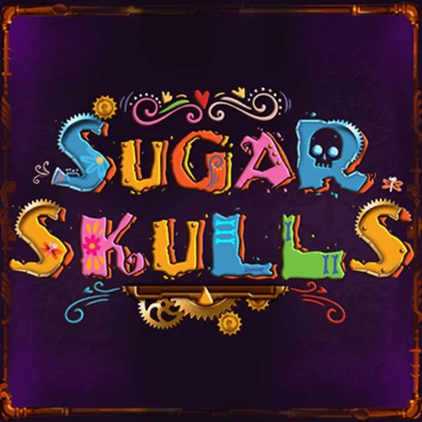 Sugar Skulls slot logo by Booming Games at Shuffle Casino